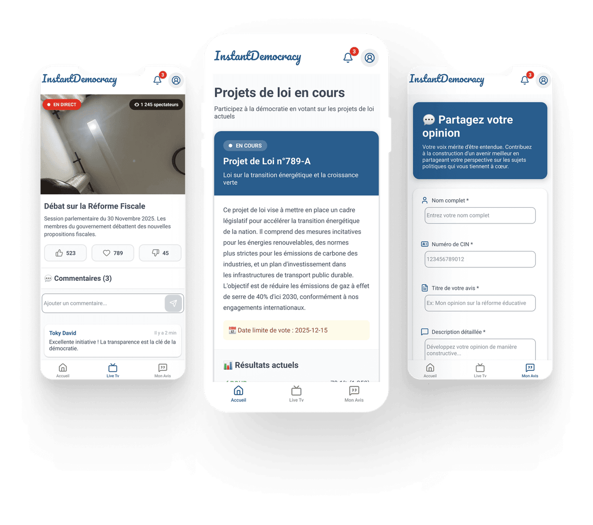 InstantDemocracy - Application mobile